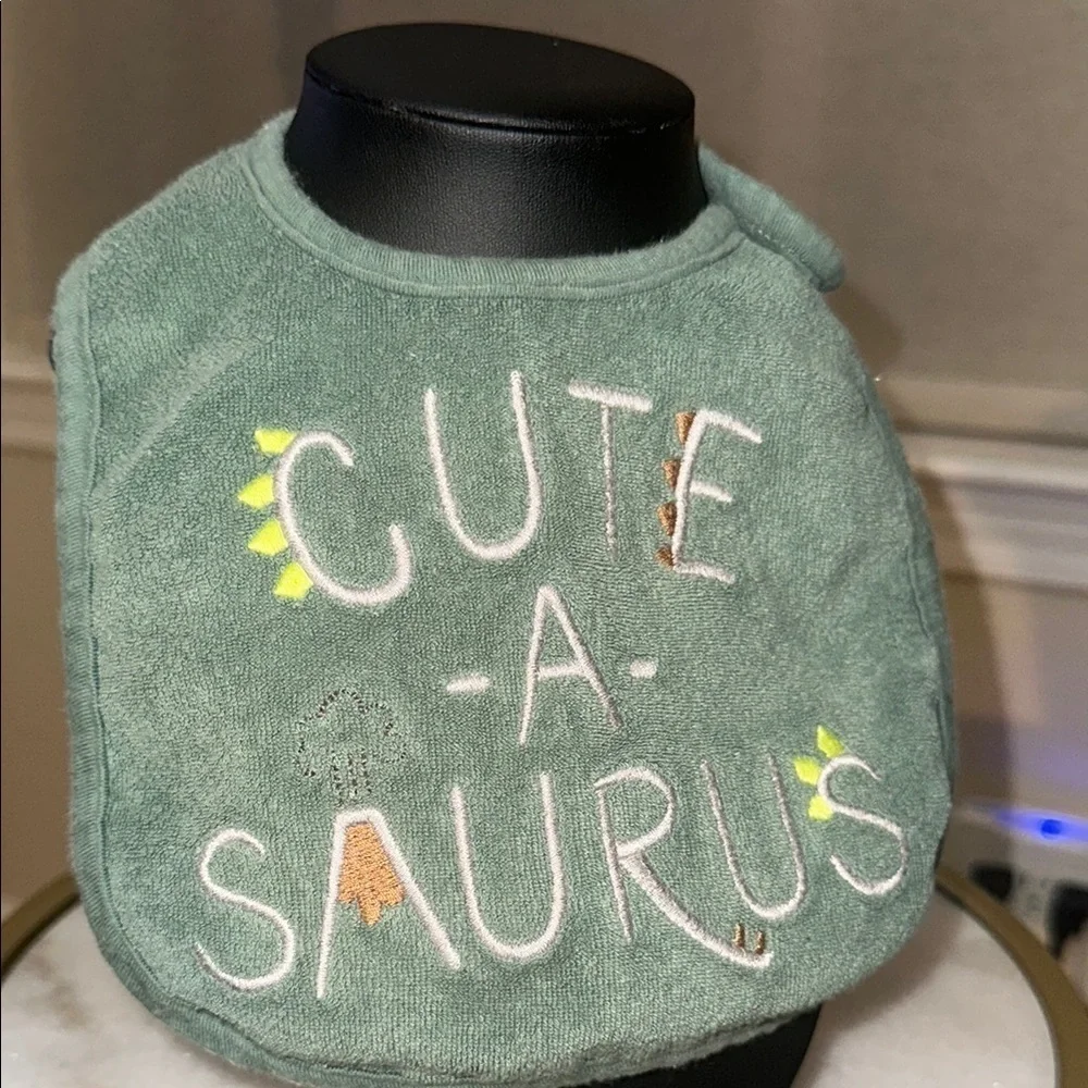 3/$25 Green 'Cute-a-saurus' Baby Bib - Carter’s Infant 100% Cotton